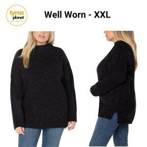 Well Worn Ladies' Nep Yarn Sweater Black XXL